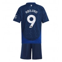 Manchester United Rasmus Hojlund #9 Bortadräkt Barn 2024-25 Kortärmad (+ Korta byxor)